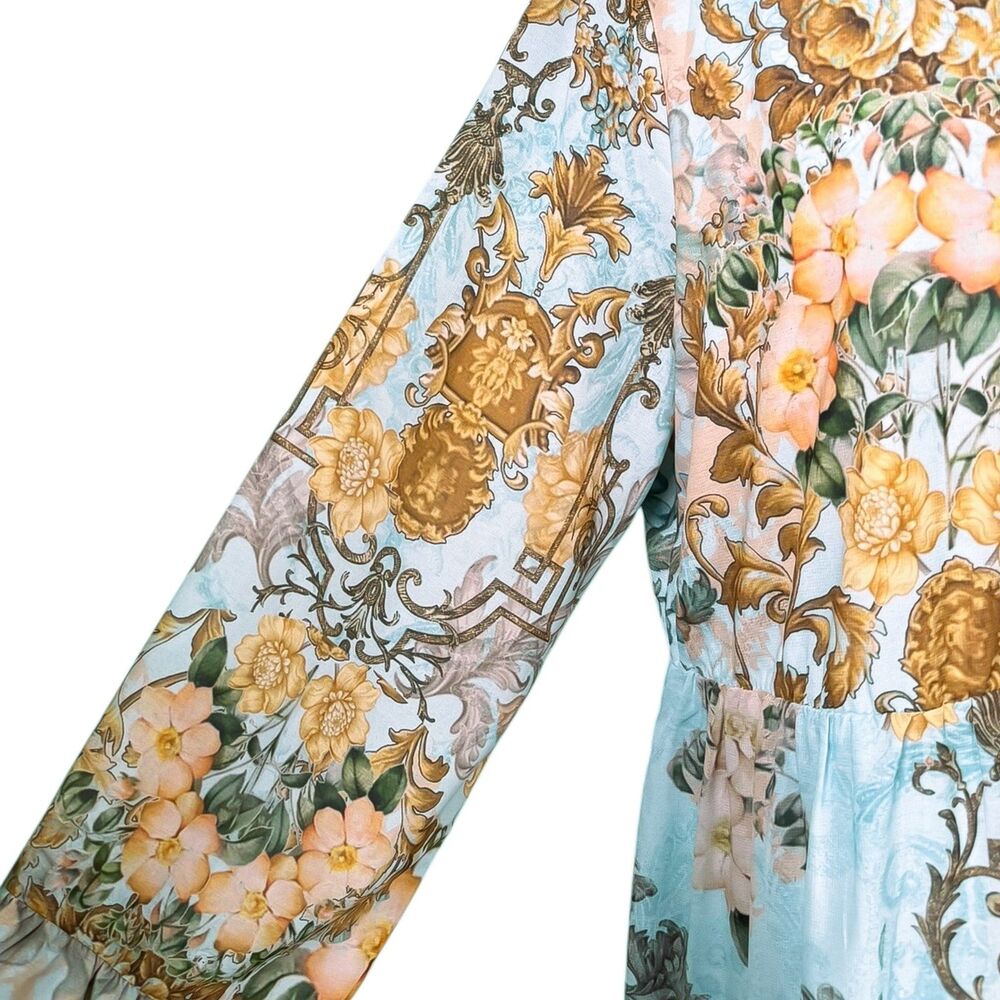 Soft Surroundings Womens XL Floral Baroque Maxi Boho Peasant Embroidered Tiered - Picture 9 of 10